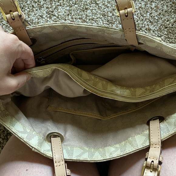 Michael Kors Cream Monogram Tote with Gold Hardware - Picture 7 of 10